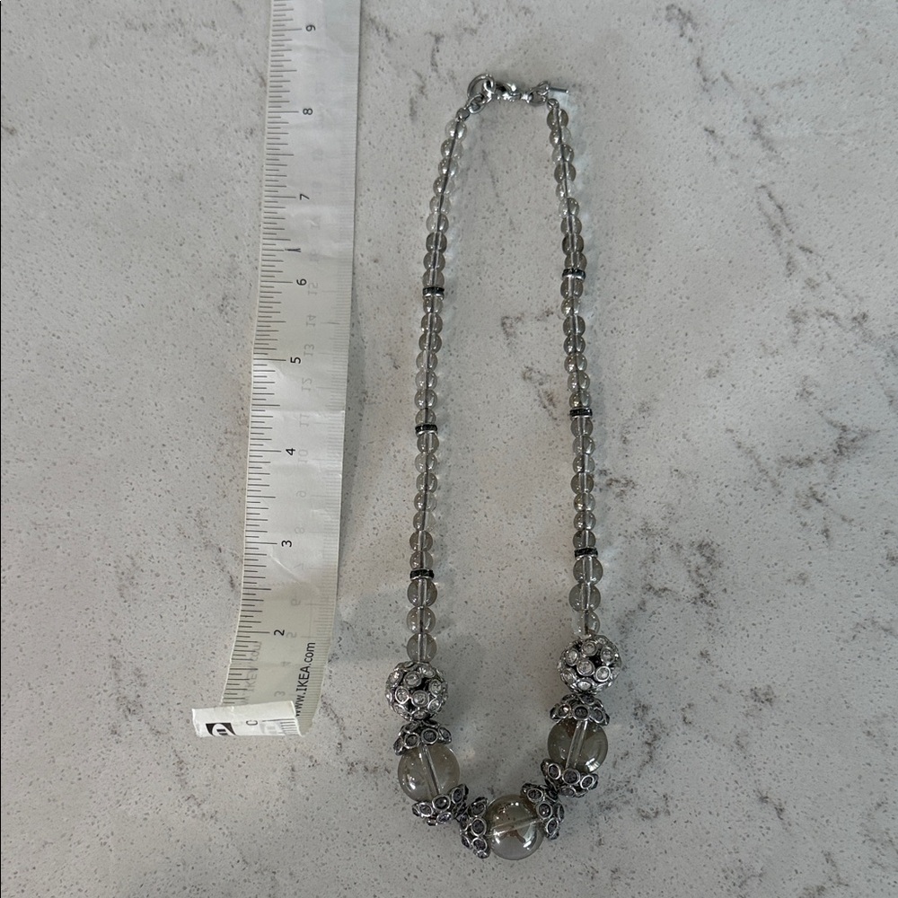 Smoky Gray Beaded Statement Necklace - Women Jewelry